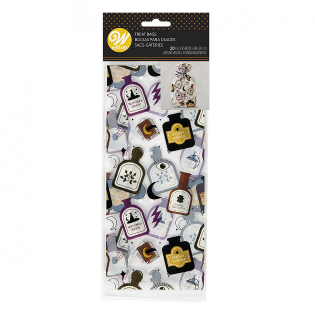 Sachet Bonbon Potions Magiques 10 x 5 cm x H 24 cm (x20) Wilton