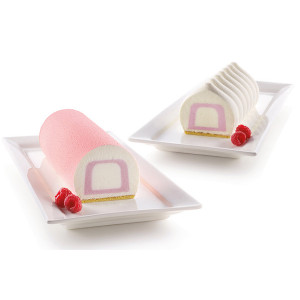 Moule Silicone Insert Bûche et Cake 22 x 5 x H 4 cm (x2) Silikomart 3D Design Moule Silicone Insert Bûche et Cake 22 x 5 x H 4 cm (x2) Silikomart 3D Design