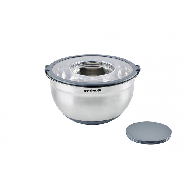 Bol inox avec couvercle anti-projection