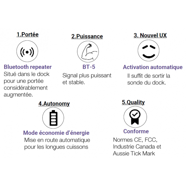 Caractéristiques du thermomètre de cuisson Mastrad