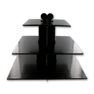 FIN DE SERIE Présentoir Noir Cupcakes 3 Etages Carrés Gatodéco FIN DE SERIE Présentoir Noir Cupcakes 3 Etages Carrés Gatodéco