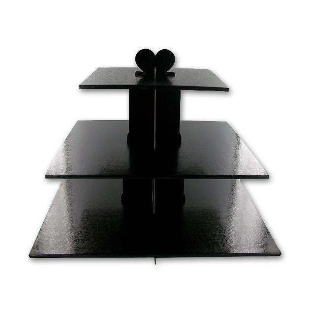 FIN DE SERIE Presentoir Noir Cupcakes 3 Etages Carres Gatodeco FIN DE SERIE Presentoir Noir Cupcakes 3 Etages Carres Gatodeco