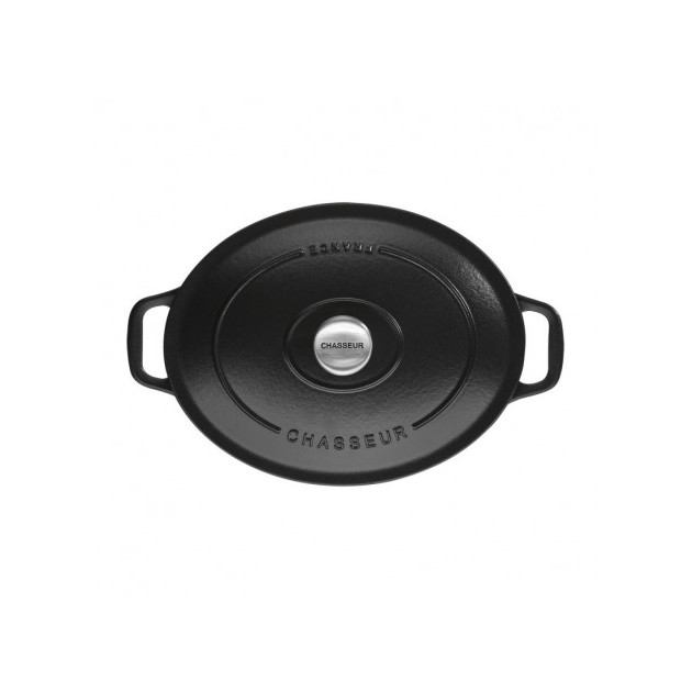 Cocotte en Fonte Ovale 25 cm Noir Mat Chasseur