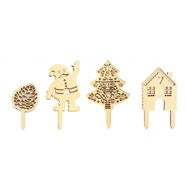 Décorations de Bûche Réutilisables en Bois Scrapcooking