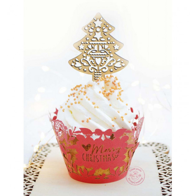 14 décorations en sucre dorées pour Noël Scrapcooking 