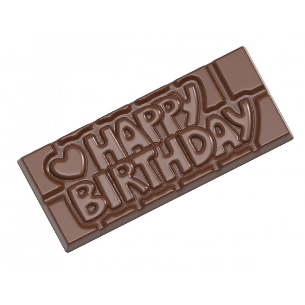 Moule Chocolat Tablette Happy Birthday (x4) Chocolate World