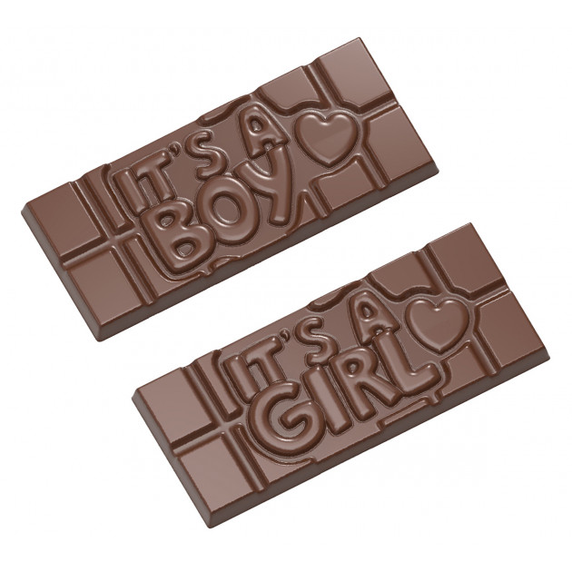 Moule Chocolat Tablette Gender Reveal (x4) Chocolate World