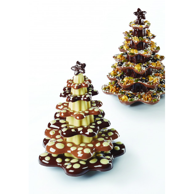 Sapins décoration pâtisserie en chocolat - Panier des Chefs