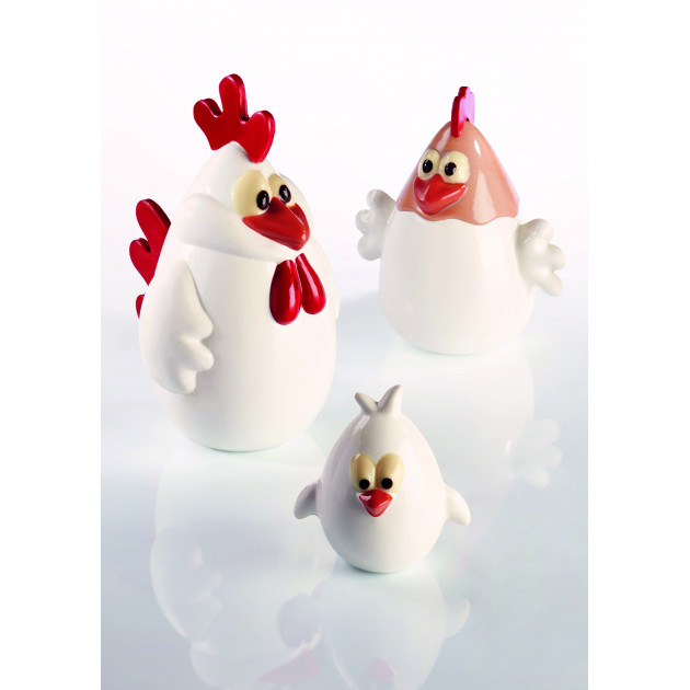 Moule Chocolat Famille Poule (x3) Pavoni