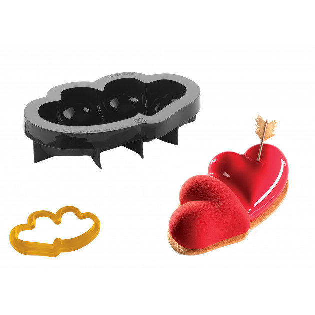 Moule Silicone Coeur Double 25 x 14 cm x H 6 cm Pavoni - ,  Achat, Vente