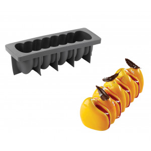 Moule Silicone Bûche Canyon 25 x 8,5 cm x H 8 cm Pavoni Moule Silicone Bûche Canyon 25 x 8,5 cm x H 8 cm Pavoni