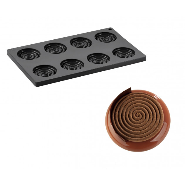 Moule Silicone Décor Hypnose Ø 6 cm x H 1 cm (x8) Pavoni