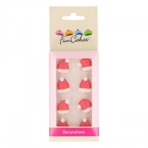 Décor en Sucre Bonnet de Père Noël (x8) Funcakes Décor en Sucre Bonnet de Père Noël (x8) Funcakes