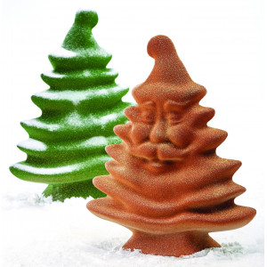 Chocolat Noël, Boite carrée verte sapins merveilleux - 33