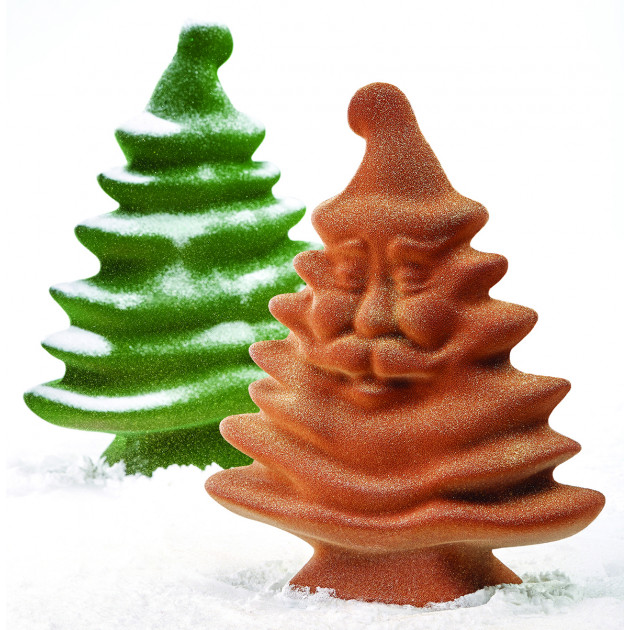 Moule Chocolat Sapin de Noël Vivant 16 x 7,5 cm x H 20 cm (x2) Pavoni