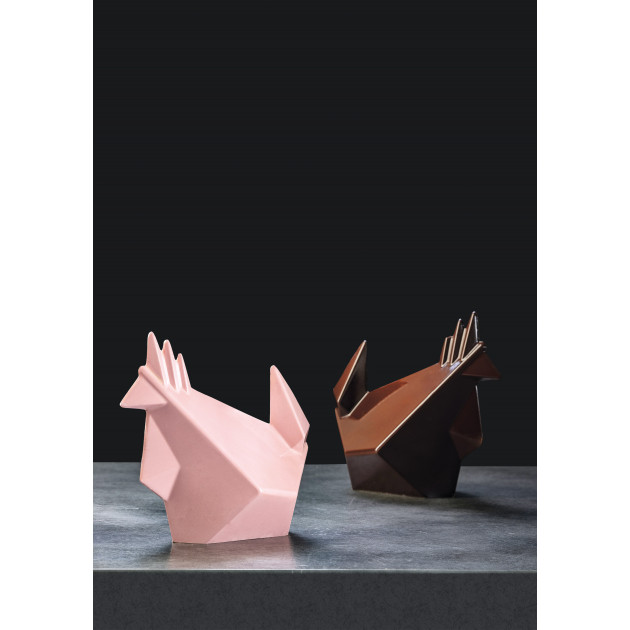 Moule Chocolat Poule Origami 17 x 10,5 cm x H 15 cm (x2) Pavoni