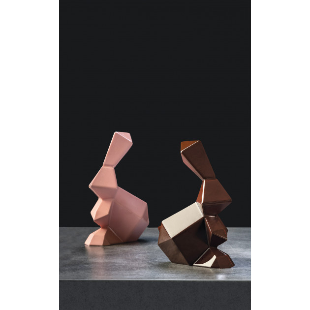 Moule Chocolat Lapin Origami 14,5 x 9,5 cm x H 18 cm (x2) Pavoni