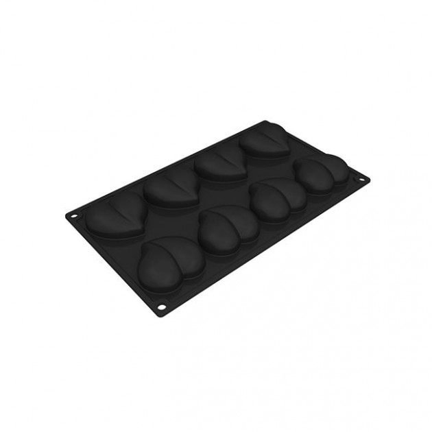 Moule Silicone Coeur 6,5 x 6 cm x H 2,1 cm (x8) Pavoflex