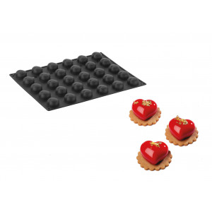 Moule silicone - 35 micro cœurs bombés - 30 x 17,5 cm - Silikomart