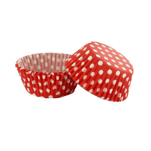 Caissettes en Papier Rouge à Pois Blancs Gatodéco (x50) Caissettes en Papier Rouge à Pois Blancs Gatodéco (x50)