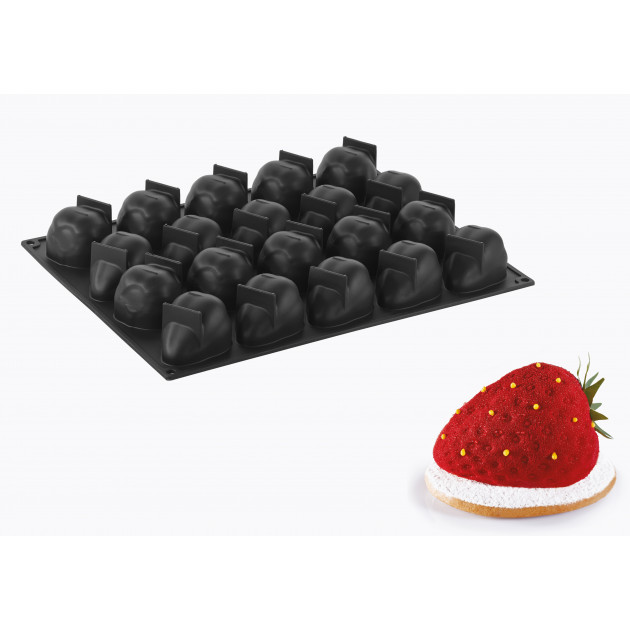 Moule Silicone Fraise 7,1 x 5,4 cm x H 4,6 cm (x20) Pavoflex