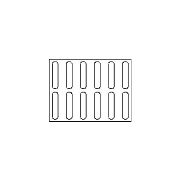 Tapis Silicone Micro-perforé Éclair 12,5 x 2,5 cm x H 0,5 cm (x12) Pavoni