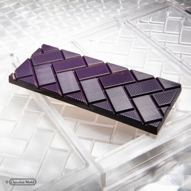 Moule Chocolat Tablette Polycarbonate Rectangles Rayures