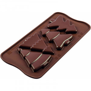 Moule Chocolat Arbre de Noël 9 x 5,9 cm (x4) Chocolate World