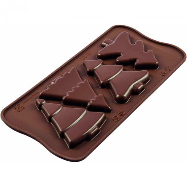 Moule à Chocolat 4 Sapins Easy Choc - Silicone Spécial Chocolat