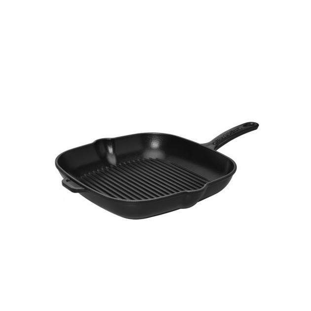 Poêle-gril en Fonte carré 20 cm Noir Mat Chasseur