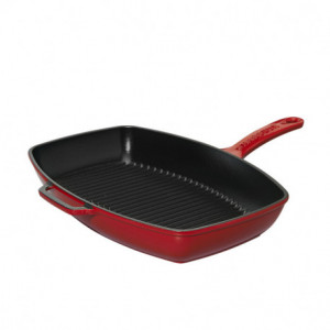 Poêle-gril en Fonte rectangulaire 28 x 24 cm Rouge Chasseur Poêle-gril en Fonte rectangulaire 28 x 24 cm Rouge Chasseur