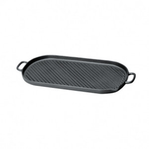 Gril en Fonte ovale 34 x 18 cm Noir Mat Chasseur Gril en Fonte ovale 34 x 18 cm Noir Mat Chasseur