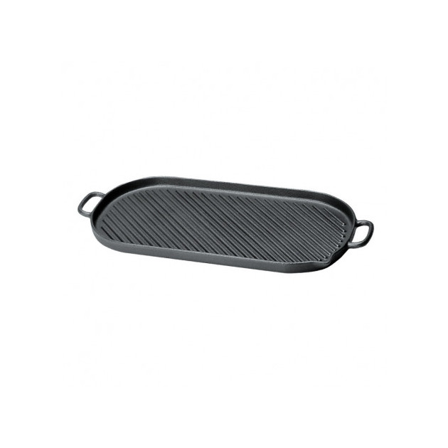 Gril en Fonte ovale 44 x 20 cm Noir Mat Chasseur