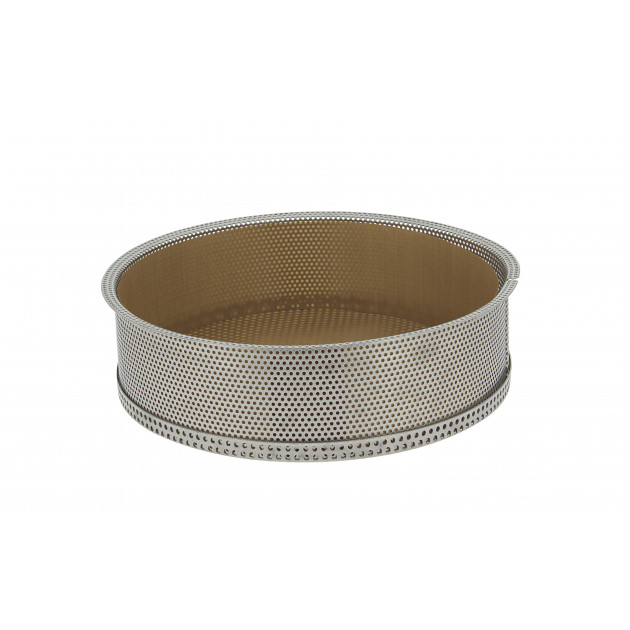 Moule à Manqué Rond Inox Perforé Amovible Ø 24 cm x H 6,5 cm De Buyer