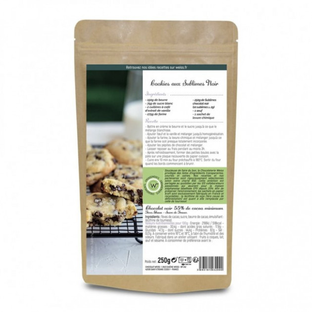 Les Sublimes Pépites de Chocolat Noir 55% 250g Weiss Les Sublimes Pépites de Chocolat Noir 55% 250g Weiss