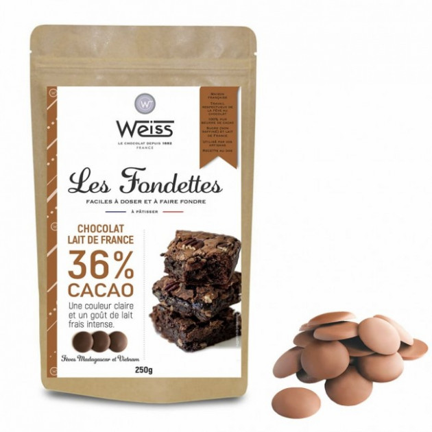 Chocolat à pâtisser Weiss blanc à la noisette 30% - 250g