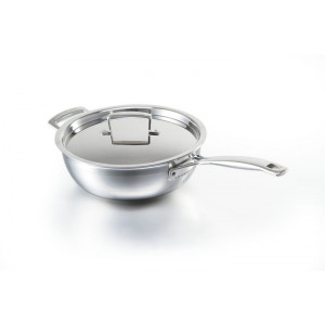 Sauteuse du chef inox 24 cm avec couvercle Le Creuset