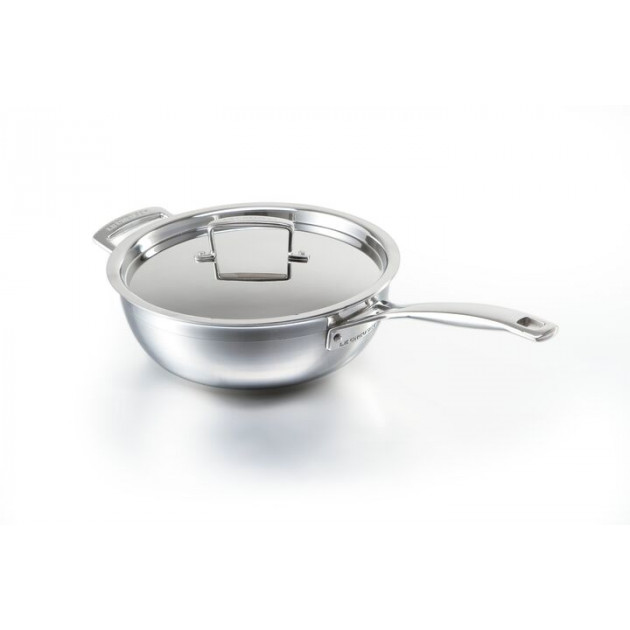 Sauteuse du chef inox 24 cm avec couvercle Le Creuset