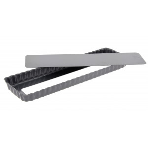 Moule Anti Adhésif Tarte Rectangle Fond Amovible 35,6 x 10,2 cm x H 2,7 cm De Buyer Moule Anti Adhésif Tarte Rectangle Fond Amovible 35,6 x 10,2 cm x H 2,7 cm De Buyer