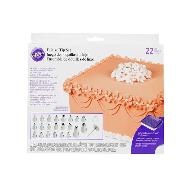 Coffret de luxe avec 22 douilles pâtissières Wilton Coffret de luxe avec 22 douilles pâtissières Wilton