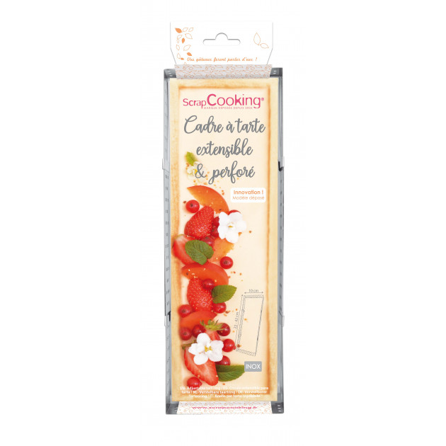 Cadre à Tarte Rectangle Extensible Perforé 22 à 42 cm Scrapcooking