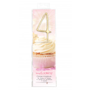 Cierge Magique Or 17,5 cm Chiffre 4 Scrapcooking Cierge Magique Or 17,5 cm Chiffre 4 Scrapcooking