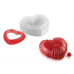 Moule Silicone Cœur Lovely 18,2 x 17,3 cm x H 6,8 cm Silikomart Professional Moule Silicone Cœur Lovely 18,2 x 17,3 cm x H 6,8 cm Silikomart Professional