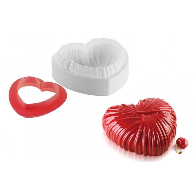 Moule Silicone Cœur Lovely 18,2 x 17,3 cm x H 6,8 cm Silikomart  Professional - , Achat, Vente