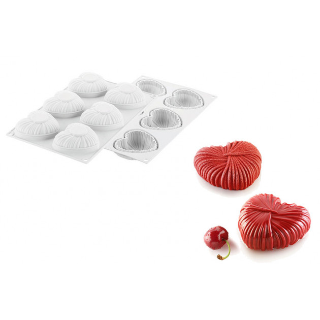 Kit Moule Silicone Tarte Cœur 20,5 x 19 cm Silikomart Professional