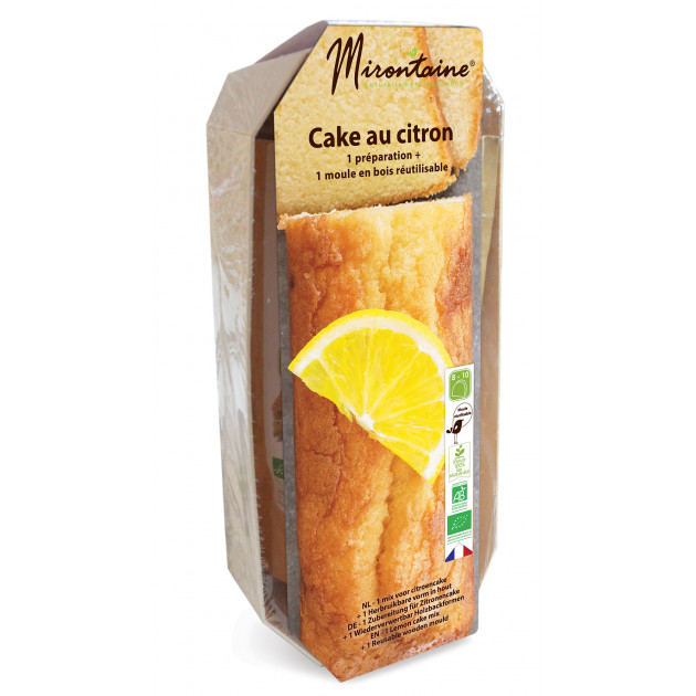 FIN DE SERIE Préparation Bio Cake au Citron + Moule en Bois Mirontaine