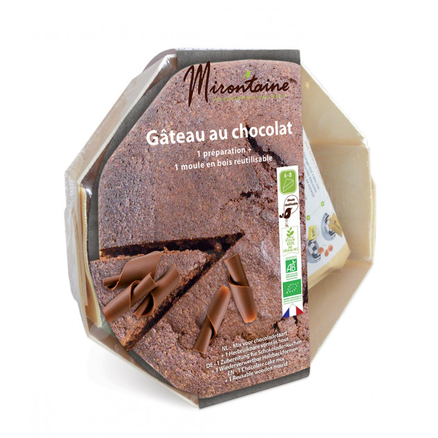 Préparation Bio Gâteau au Chocolat + Moule en Bois Mirontaine