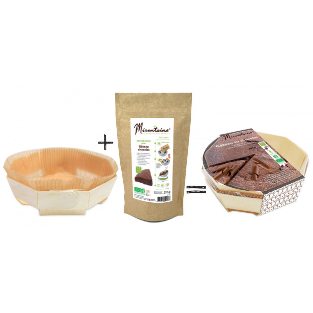 Préparation Bio Gâteau au Chocolat + Moule en Bois Mirontaine -  , Achat, Vente