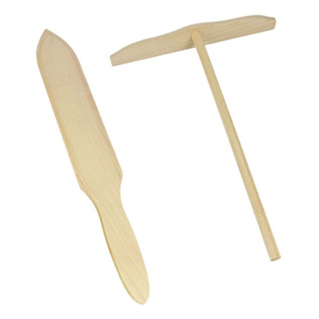 Spatule Crêpe et Râteau Bois Metaltex