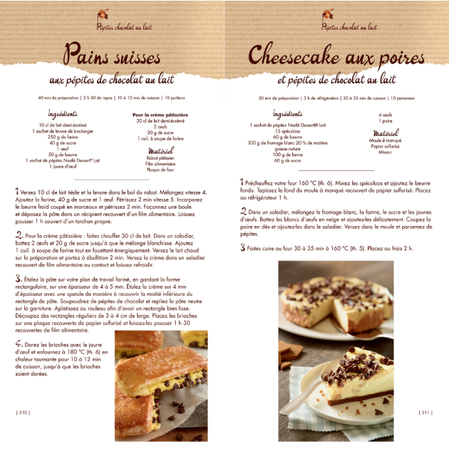 Livre de recettes : Nestlé Dessert - Les meilleures recettes au chocolat -  , Achat, Vente